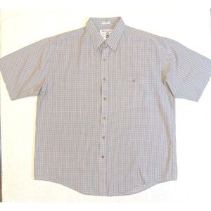 Vintage‎ Manhattan Button Down Shirt Adult XL Plaid Single Needle Tailored Mens